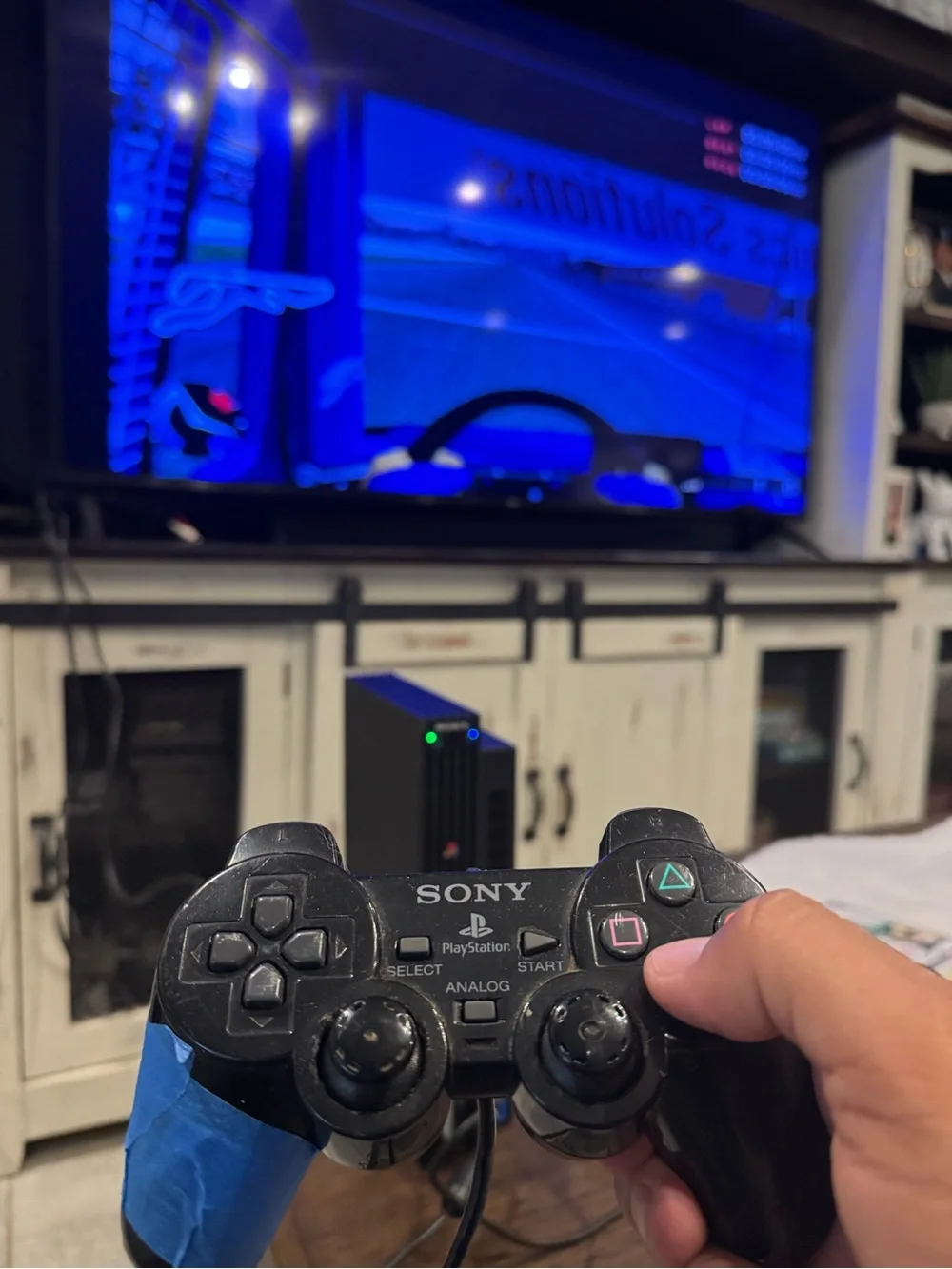 Sony PlayStation 2 Slim Black Console Bundle with Dual Controllers 2 games